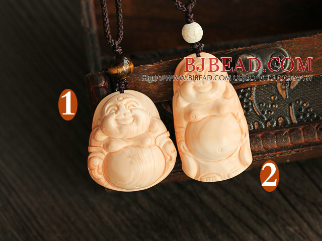 Classic Blood Sea Shell Smiling Buddhu Pendant Necklace With Adjustable Cords (You Can Select One From Two Pendants)