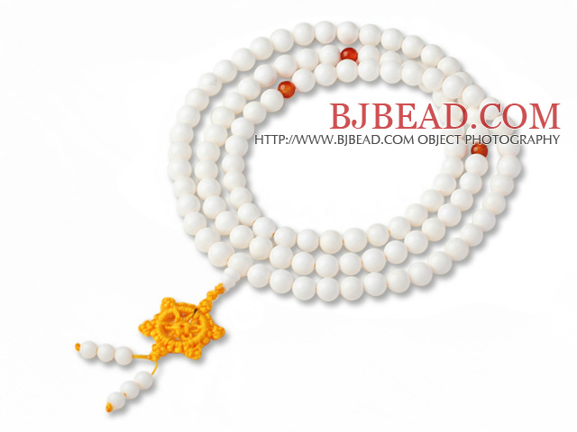 Fashion Multi-Row Natural White Sea Shell 108 Rosary Beads Bracelet