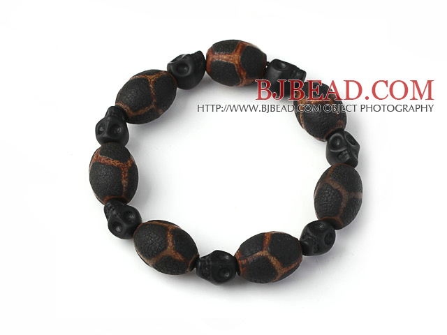 Nice Ancient Natural Tibetan Agate Rosary Beads Bracelet