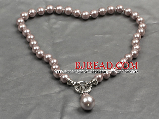 Classic Design 10Mm Dark Pink Seashell Pendant Necklace(Pendant Can Be Removed)