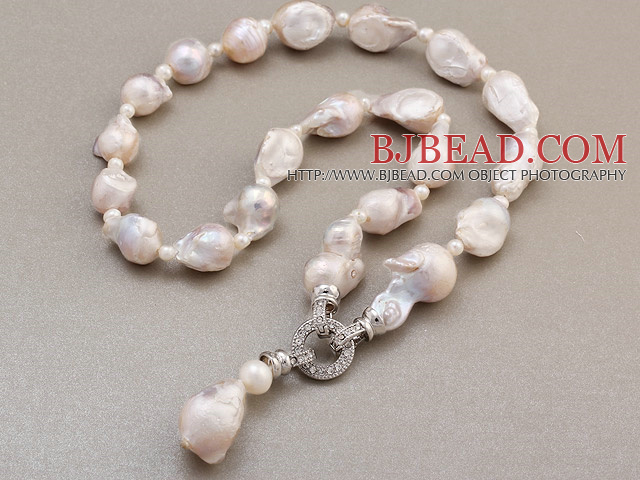 Fashion Natural Painted White Nuclear And Freshwater Pearl Pendant Charm Necklace