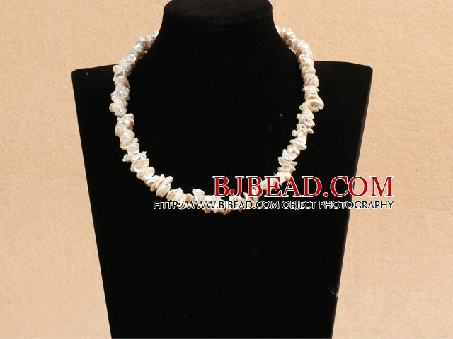 Best Mother Gift Graceful A Grade Natural White Rebirth Pearl Party Necklace With Heart Clasp