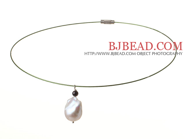Simple Fashion Style Natural Neclear Pearl Pendant Nekclace