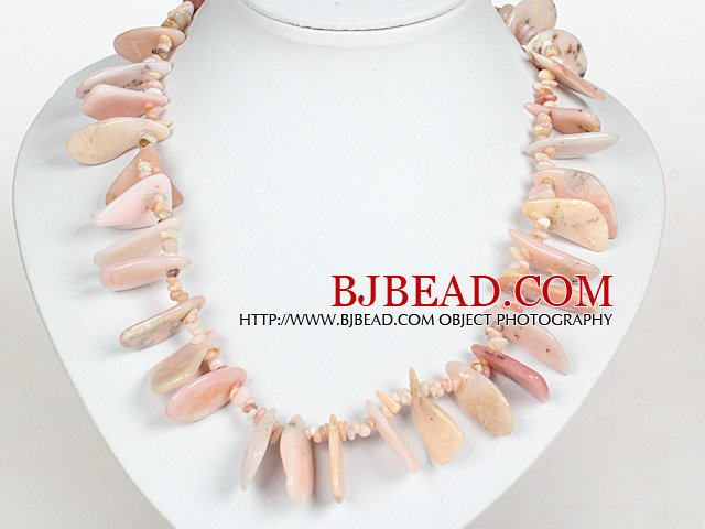 Irregular Shape Pink Opal Stone Necklace
