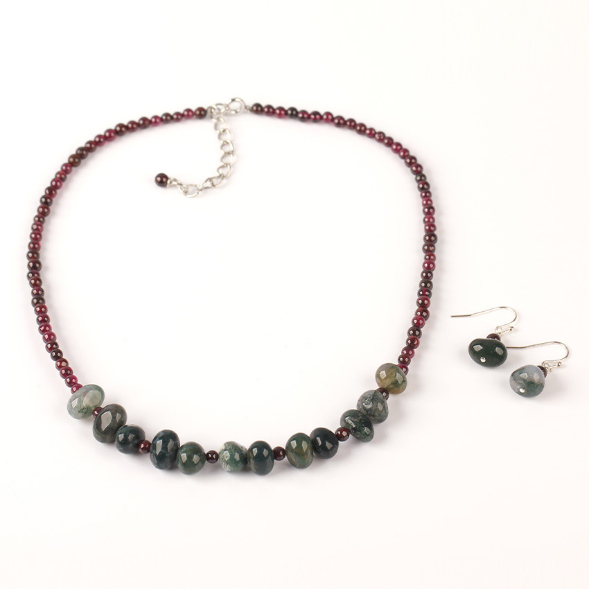 Agate garnet popular necklace