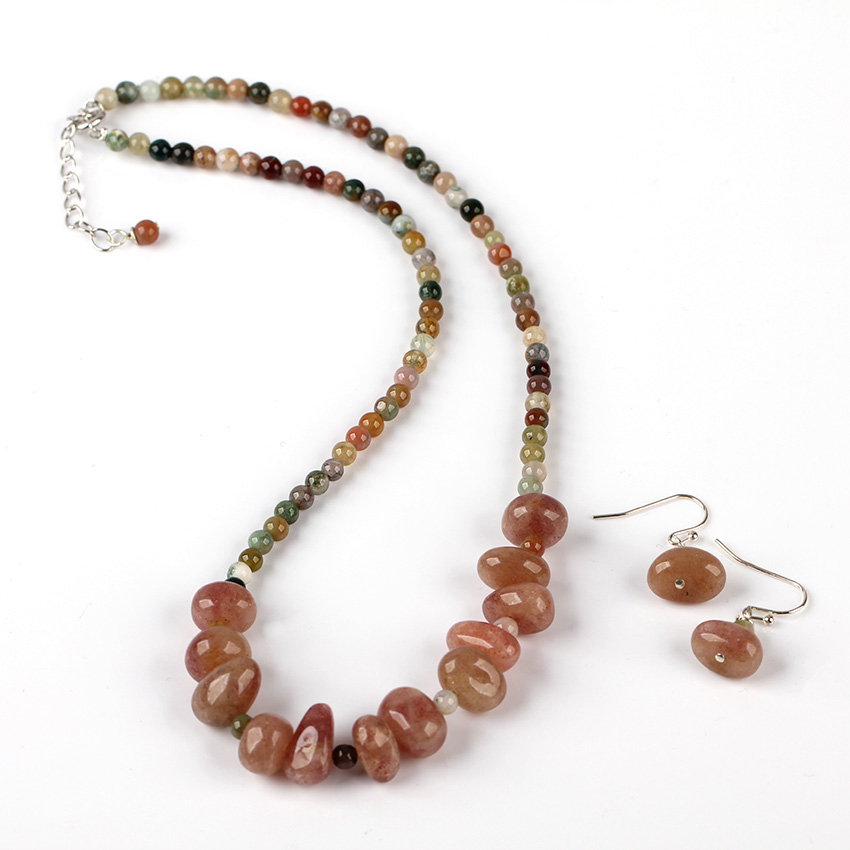 Red patterned agate popular necklace