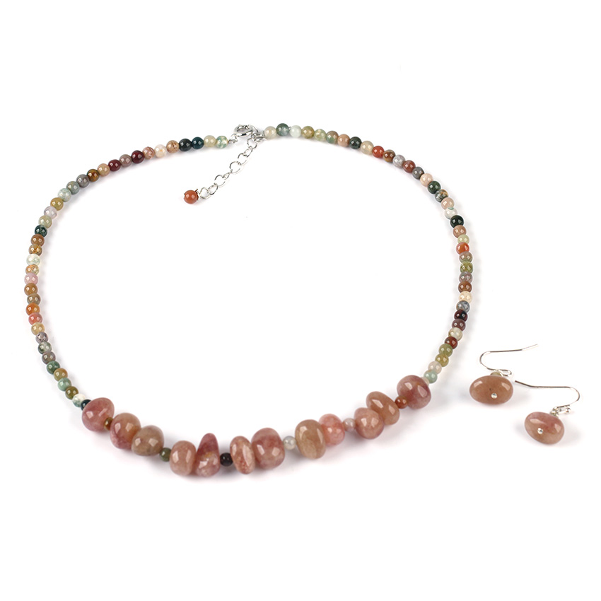 Red patterned agate popular necklace