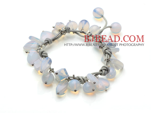 2014 Summer Design Opal Charm Leather Bracelet