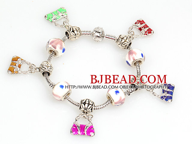 Fashion Style Charm Bracelet with Handbag Pendants