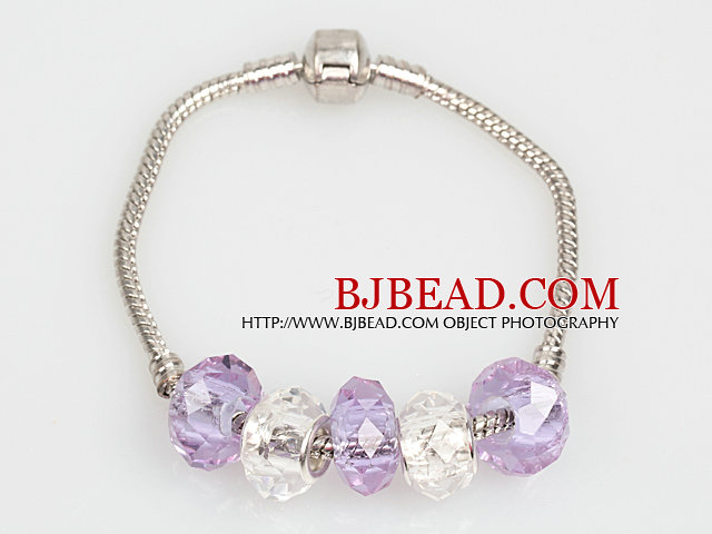 Fashion Style Light Purple Manmade Crystal Charm Bracelet