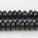 Agate Beads, Black, 4*8mm Abacus fold, Sold per 15.7-inch strand
