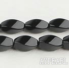 Agate Gemstone Beads, Black, 8*16mm Turn Bar shape, Sold per 15.7-inch strand