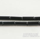 Agate Gemstone Beads, Black, 4*13mm cylinder, Sold per 15.7-inch strand
