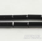 Agate Gemstone Beads, Black, 6*16mm cylinder, Sold per 15.7-inch strand