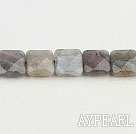 Flashing Gemstone Beads, 12mm faceted square shape,Sold per 15.7-inch strands