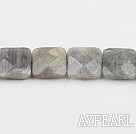 Flashing Gemstone Beads, 16mm faceted square shape,Sold per 15.7-inch strands
