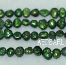 Freshwater pearl beads, dyed red, 5-6mm potato. Sold per 14-inch strand.