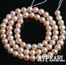 Freshwater Pearl Beads, Natural Pink, 5-6mm Round, Sold per 14.6-Inch Strand