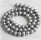 Freshwater Pearl Beads, Gray, 6-7mm, Sold per 14.6-Inch Strand