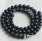Freshwater Pearl Beads, Natural Black, 6-7mm, Sold per 14.6-Inch Strand