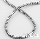 Pearl Beads, Grey, 7-8mm natural abacus shape, Sold per 15-inch strand