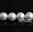 Pearl Beads, White, 10-11mm natural, Sold per 15.4-inch strand