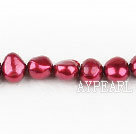 Pearl Beads, Wine Red, 8-9mm dyed double sides flashing, Sold per 14.57-inch strand