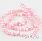 Pearl Beads, Light Pink, 3-4mm dyed, potato shape, Sold per 14.2-inch strand